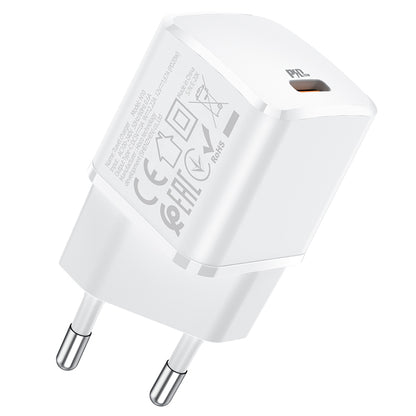 Omrežni polnilnik HOCO N10, 20 W, 3A, 1 x USB-C, bela