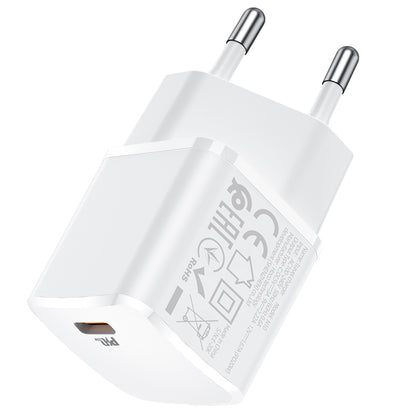 Omrežni polnilnik HOCO N10, 20 W, 3A, 1 x USB-C, bela