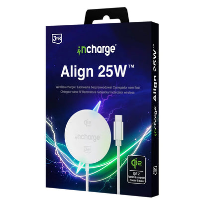 Brezžični polnilec 3MK Align, 25W, bel