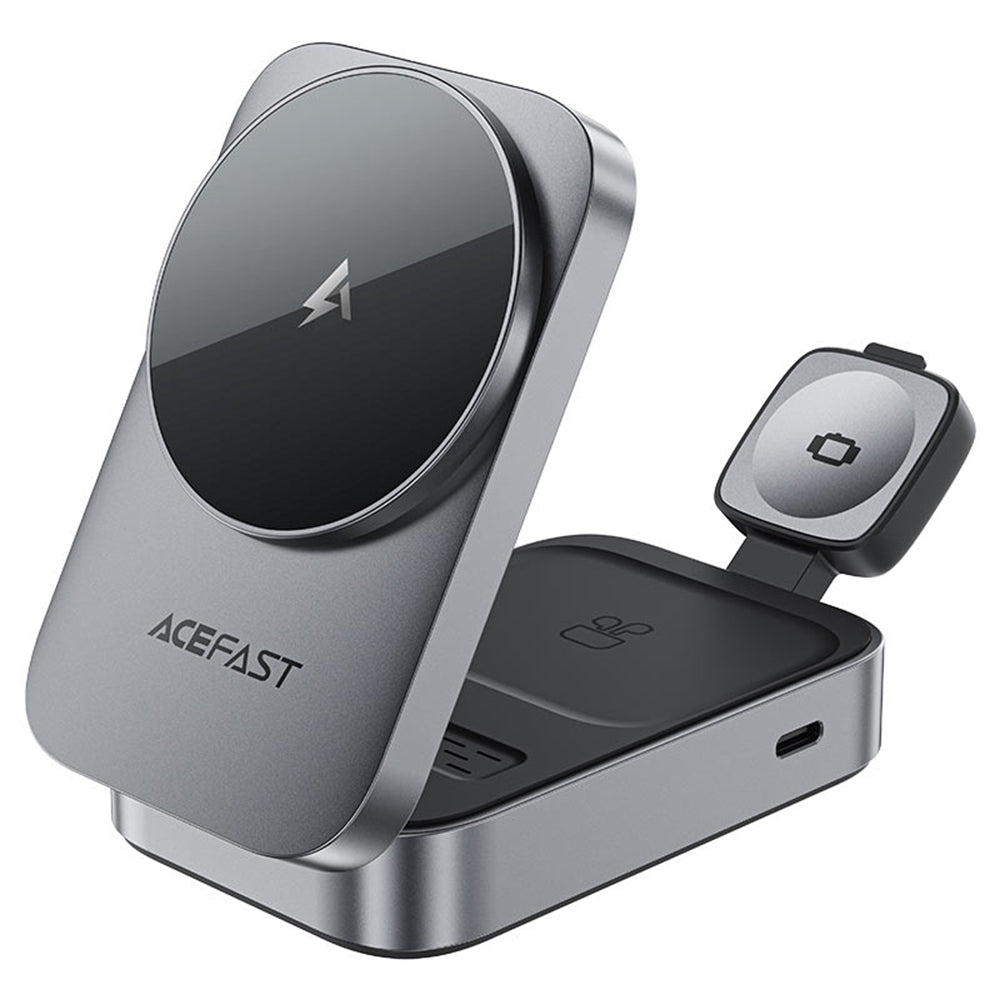 Brezžični omrežni polnilec Acefast E22 3v1, 22.5W, 1.67A, Siv