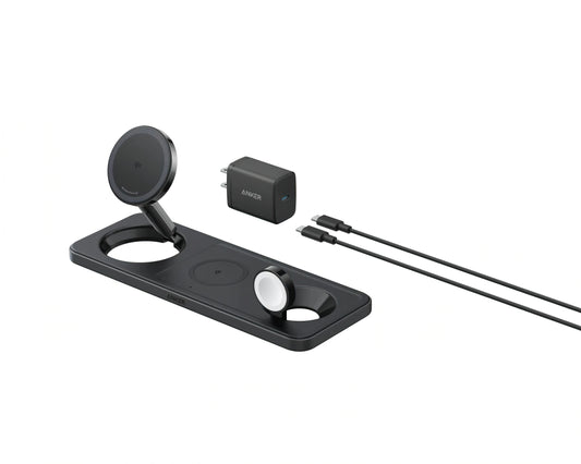 Brezžični omrežni polnilec Anker MagGo 3in1, 15W, 1.67A, Črn B25M1311