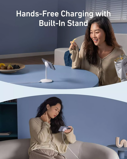 Brezžični omrežni polnilnik Anker MagGo Stand, 15W, 1.67A, Bel A25X1H21