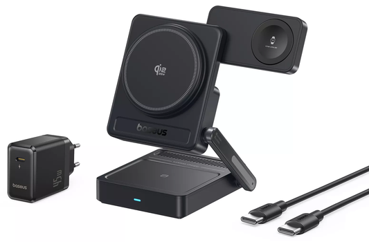 Brezžični polnilec Baseus PicoGo AF21 3v1, 35W, Črn E0205401