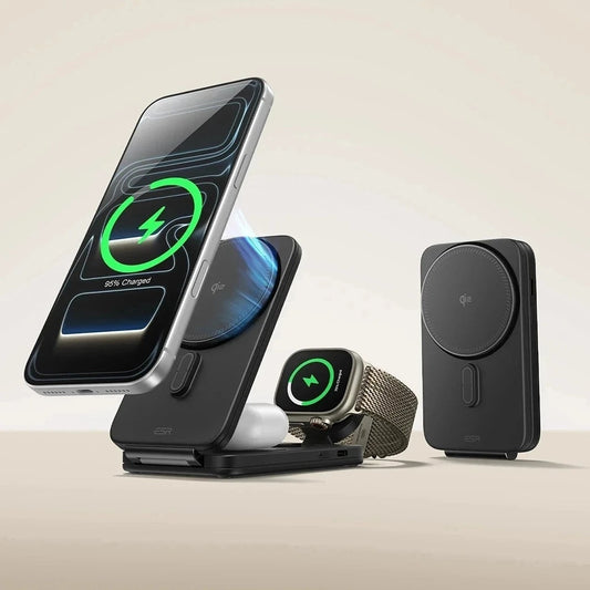 Brezžični omrežni polnilec ESR CryoBoost 3v1, 25W, črn