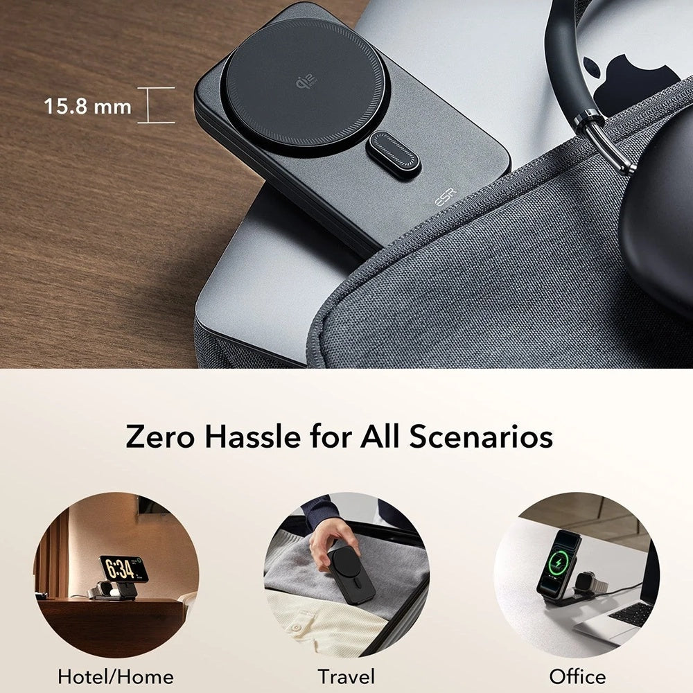 Brezžični omrežni polnilec ESR CryoBoost 3v1, 25W, črn