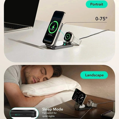 Brezžični omrežni polnilec ESR CryoBoost 3v1, 25W, črn