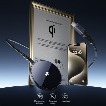 Brezžični omrežni polnilec ESR HaloLock, 15W, 1.67A, črn