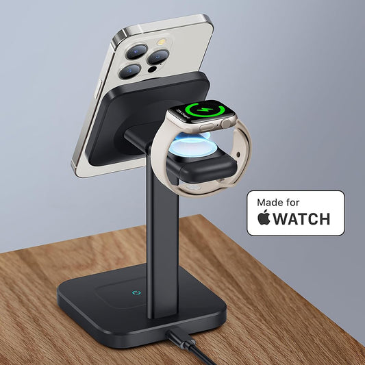 Brezžični omrežni polnilnik ESR HaloLock 3v1, 15W, 1.67A, črn