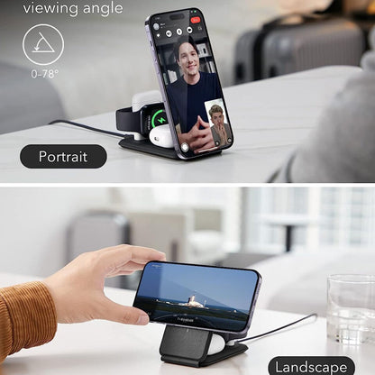 ESR Travel 3in1 Wireless Network Charger, 15W, 1.67A, White