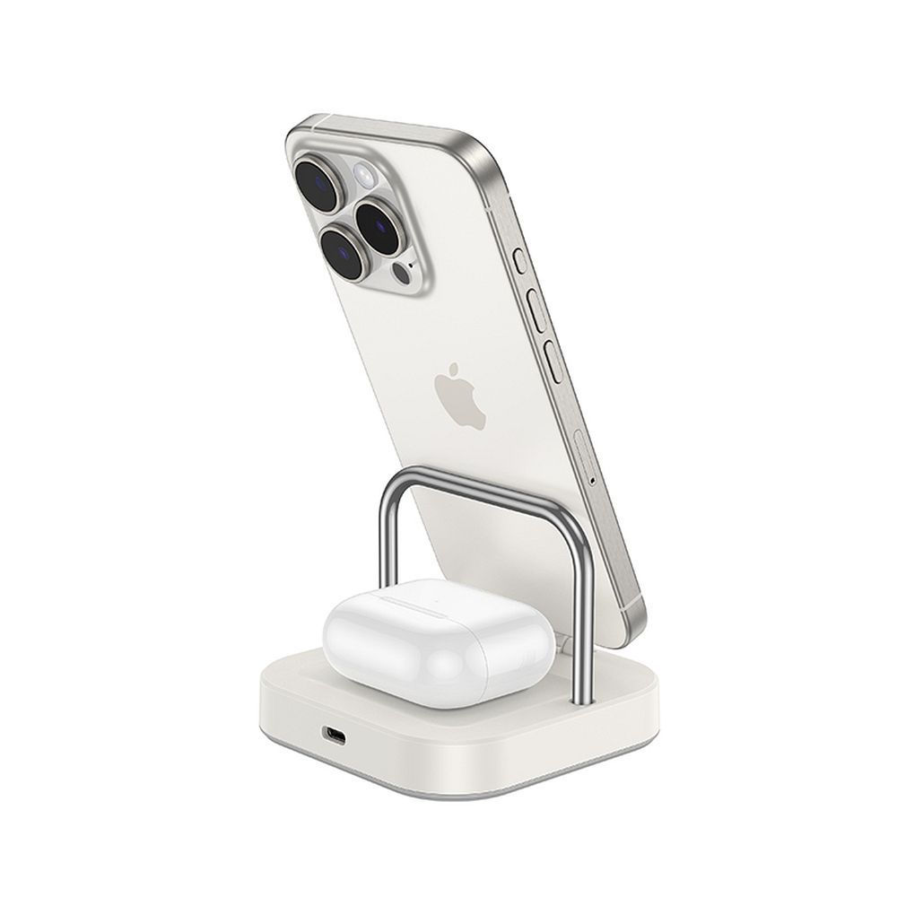 Brezžični omrežni polnilec HOCO CQ16A 3v1, 15W, 1.67A, Bel