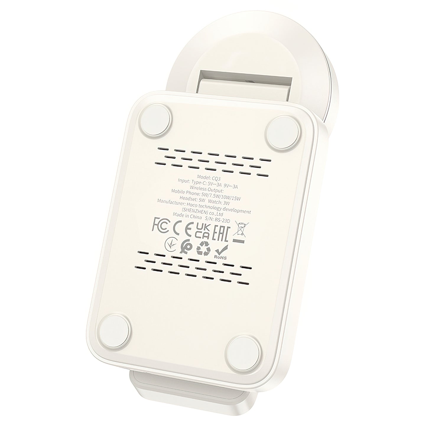 HOCO CQ3 3in1 Wireless Network Charger, 15W, 1.67A, White
