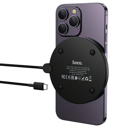 Brezžični omrežni polnilec HOCO CW62, 15W, 1.67A, črn