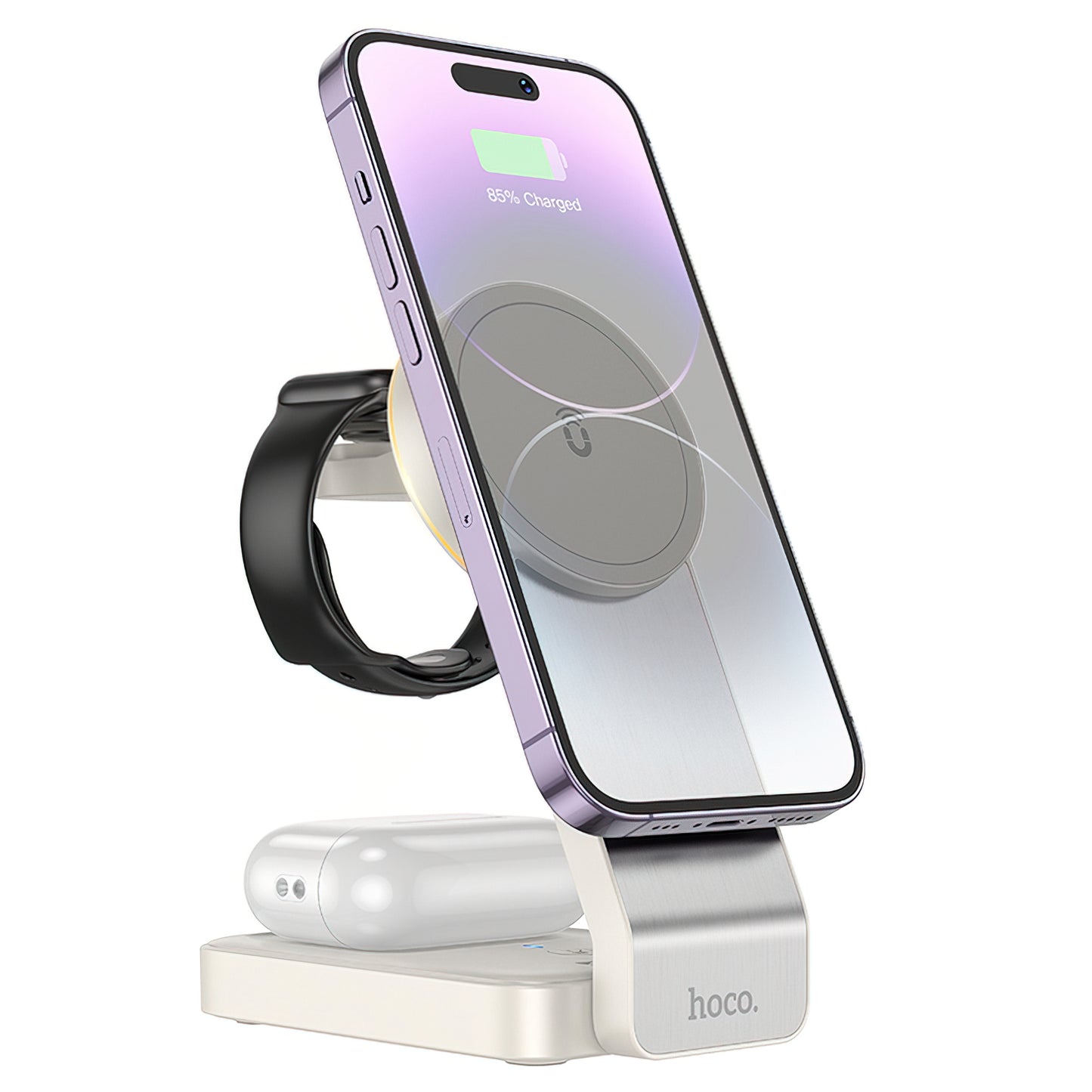 HOCO CQ3 3in1 Wireless Network Charger, 15W, 1.67A, White