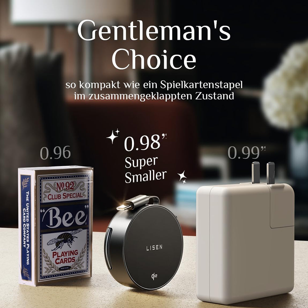 Brezžični omrežni polnilec Lisen W602 2v1, 15W, 1.67A, črn YL0324090008
