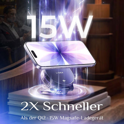 Brezžični omrežni polnilec Lisen W602 2v1, 15W, 1.67A, črn YL0324090008