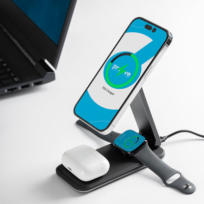 Brezžični omrežni polnilec Proove Energy Fold 3in1, 15W, 1.67A, Črn WSEF15010001