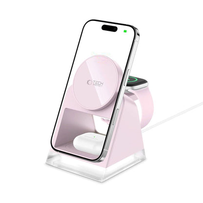 Tech-Protect A43 3in1 Wireless Network Charger, 15W, 1.67A, Pink