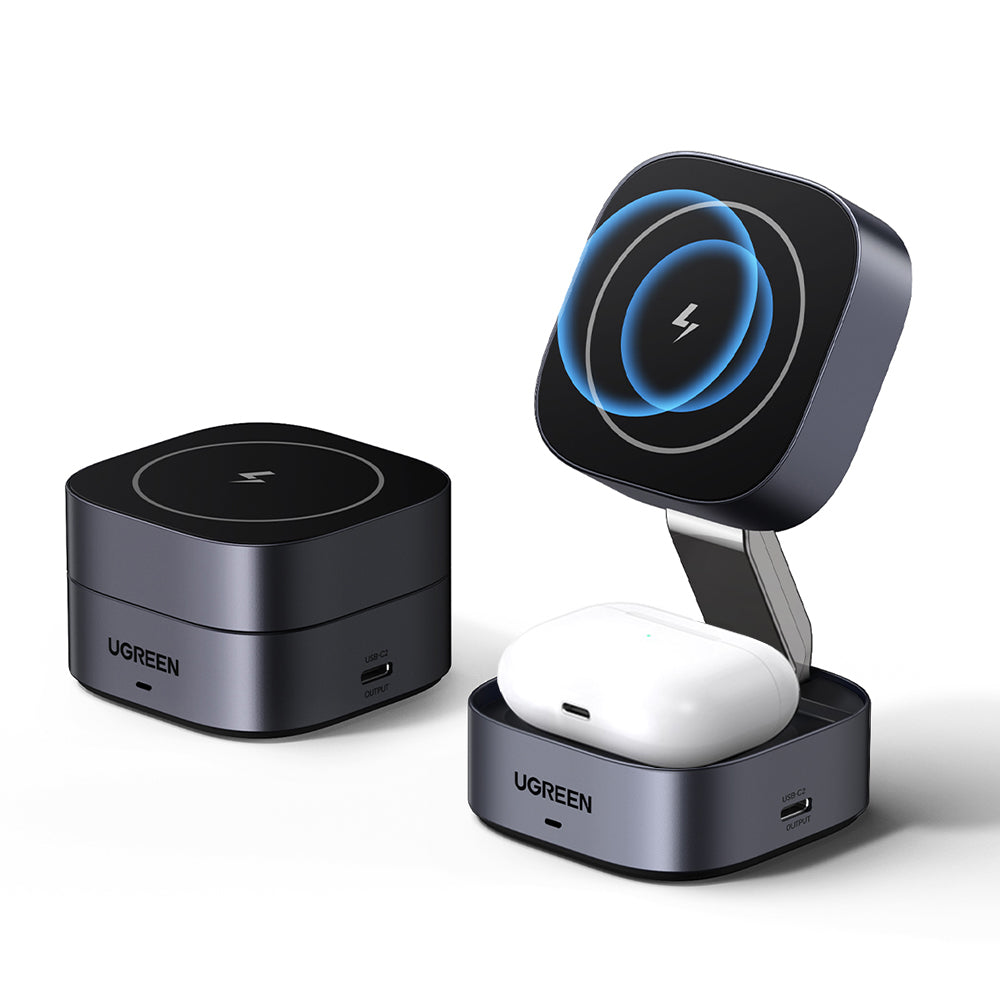 Brezžični omrežni polnilec UGREEN W526 3v1, 20W, 1.67A, 1 x USB-C, črn