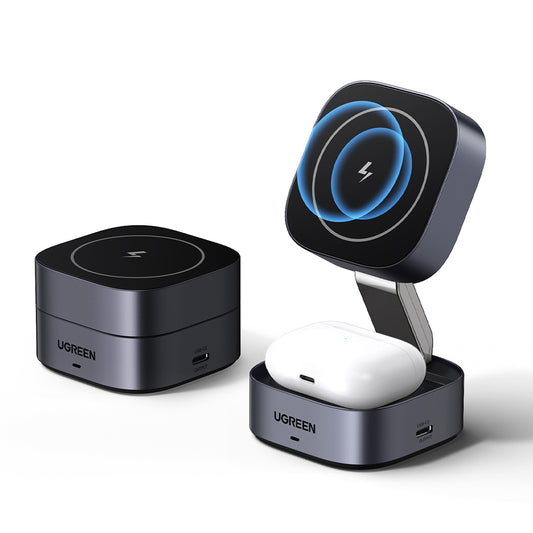 Brezžični omrežni polnilec UGREEN W526 3v1, 20W, 1.67A, 1 x USB-C, črn