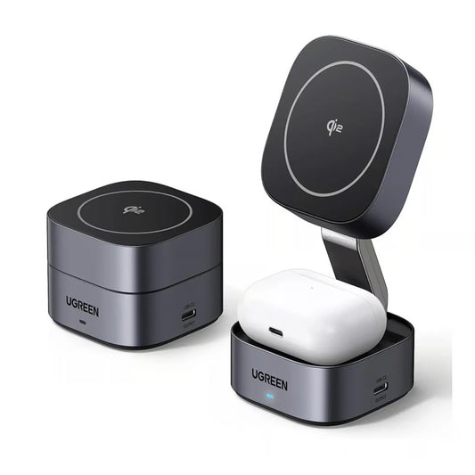 Brezžični omrežni polnilec UGREEN W702 3v1, 20W, 1.67A, 1 x USB-C, črn