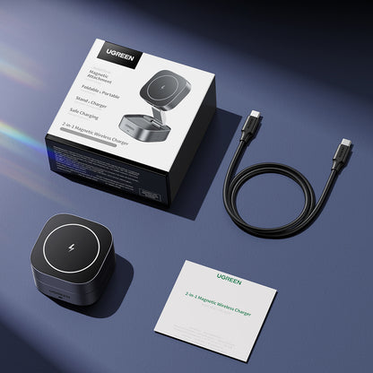 Brezžični omrežni polnilec UGREEN W526 3v1, 20W, 1.67A, 1 x USB-C, črn