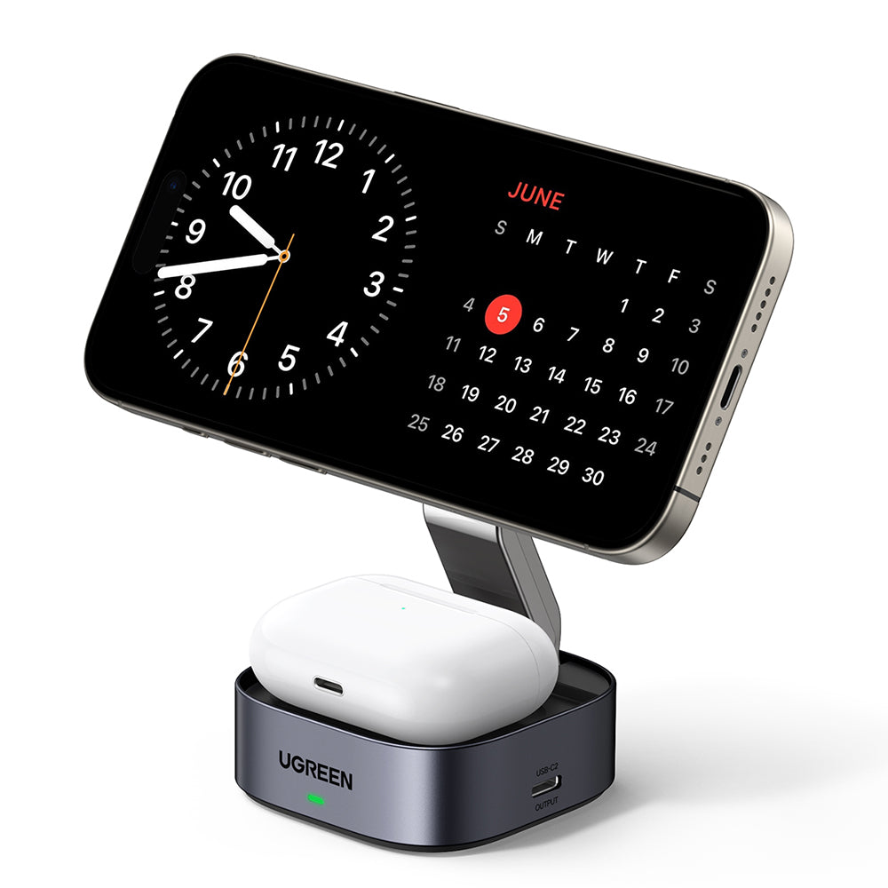 Brezžični omrežni polnilec UGREEN W526 3v1, 20W, 1.67A, 1 x USB-C, črn