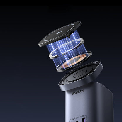 Brezžični omrežni polnilec UGREEN X555 4v1, 65W, 3.25A, 1 x USB-A - 2 x USB-C, Siv