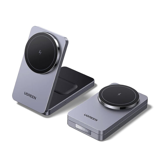 Brezžični omrežni polnilec UGREEN W528 2v1, 20W, 1.67A, črn