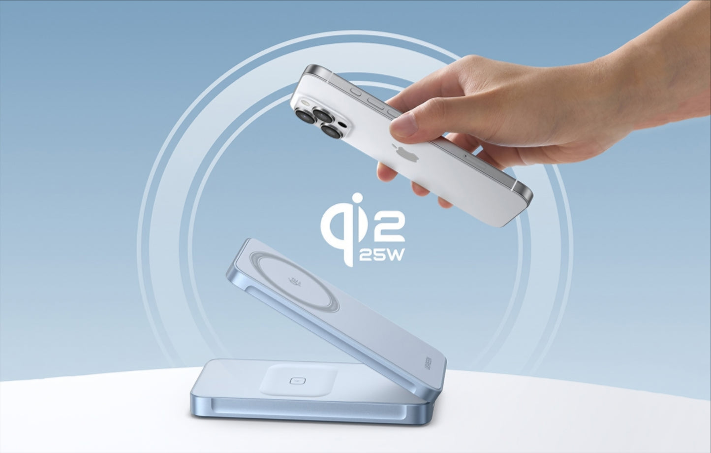 Brezžični omrežni polnilec UGREEN MagFlow 2in1, 25W, Modra