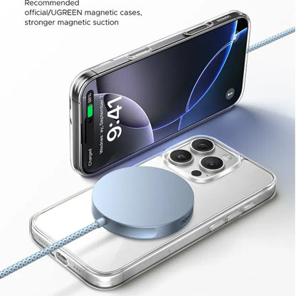 Brezžični omrežni polnilec UGREEN MagFlow, 25W, Modra