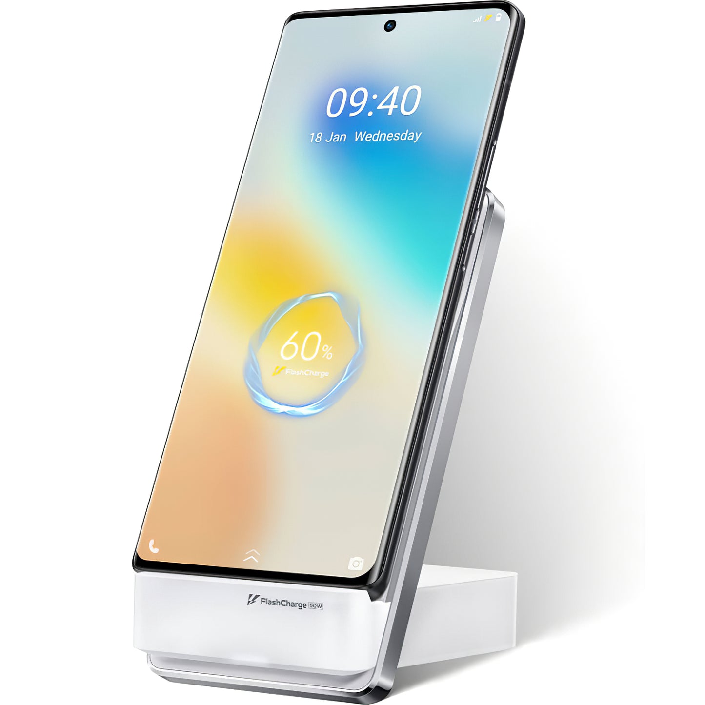 Omrežni polnilnik Wireless vivo, 50 W, 6A, bel 6000333