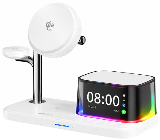 Brezžični polnilec XO Design CX045 3v1, 25W, bel