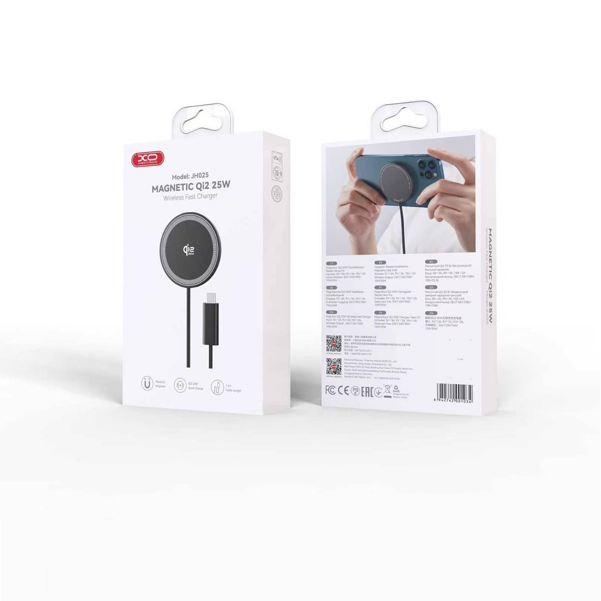Brezžični polnilec XO Design JH025, 25W, 1.67A, Črn