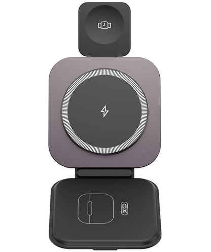 Brezžični omrežni polnilec XO Design CX035 3v1, 15W, 1.67A, Črn