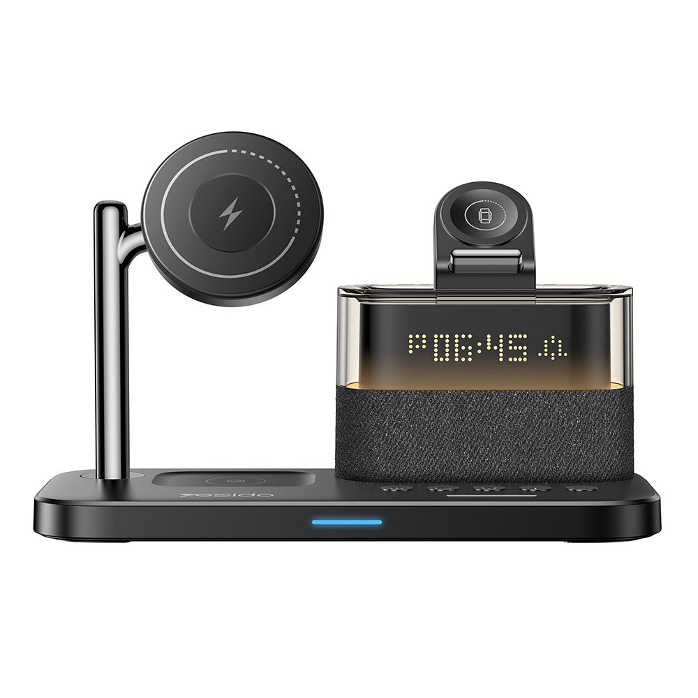 Brezžični polnilnik Yesido DS37 Display 3in1, 25W, 1.67A, črn