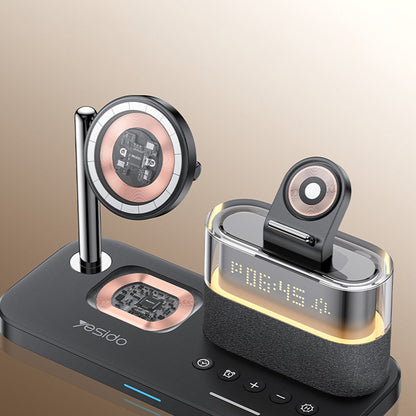 Brezžični polnilnik Yesido DS37 Display 3in1, 25W, 1.67A, črn