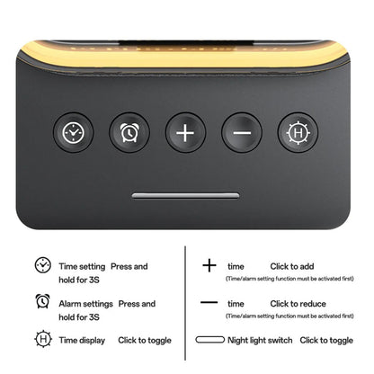 Brezžični polnilnik Yesido DS37 Display 3in1, 25W, 1.67A, črn