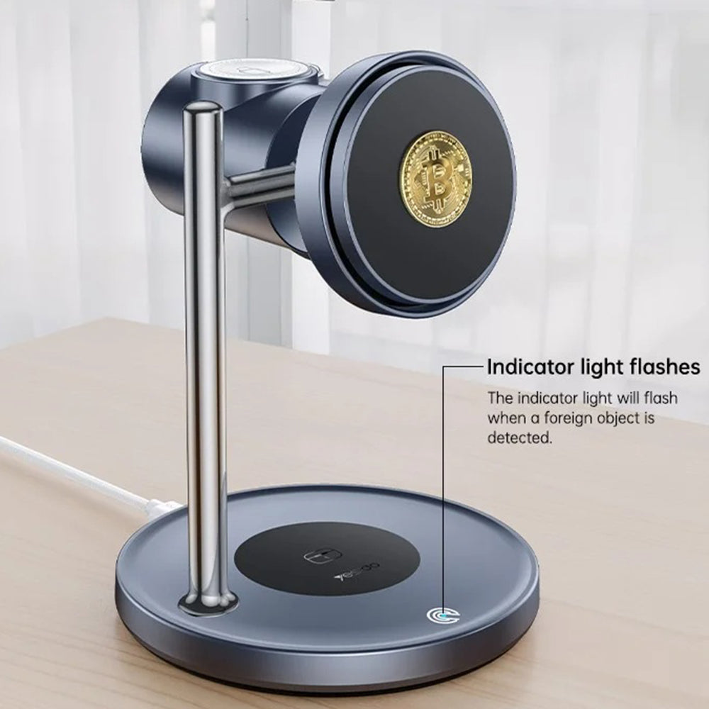 Brezžični omrežni polnilec Yesido DS40 3v1, 25W, 1.67A, črn