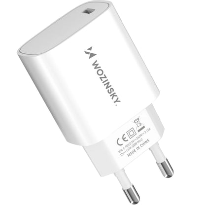Omrežni polnilec WZK WGWCCW, 20W, 3A, 1 x USB-C, bel