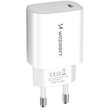 Omrežni polnilec WZK WGWCCW, 20W, 3A, 1 x USB-C, bel