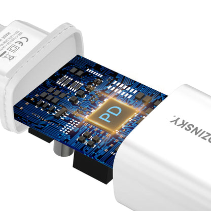 Omrežni polnilec WZK WGWCCW, 20W, 3A, 1 x USB-C, bel