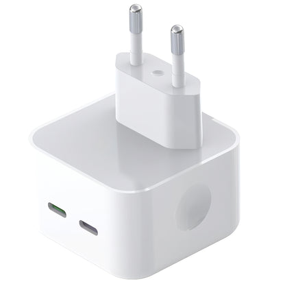Polnilnik omrežja XO Design L102, 35W, 3A, 2 x USB-C, Bel