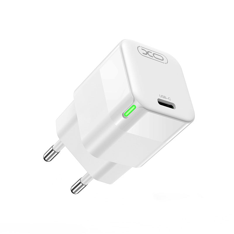 Polnilnik omrežja XO Design CE06, 30W, 3A, 1 x USB-C, Bel