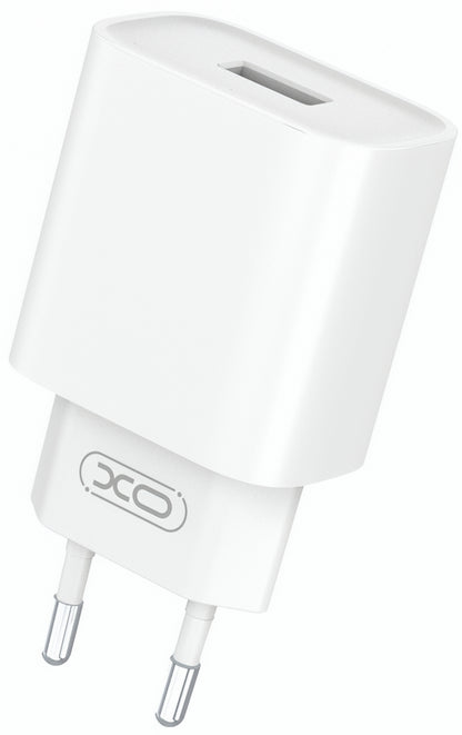 Polnilnik omrežja XO Design CE02D, 18W, 3A, 1 x USB-A, Bel