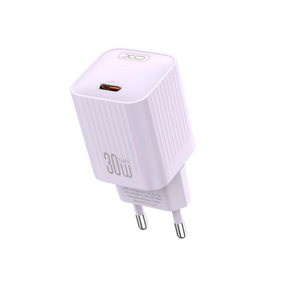 Omrežni polnilec XO Design L148, 30W, 3A, 1 x USB-C, Vijoličen