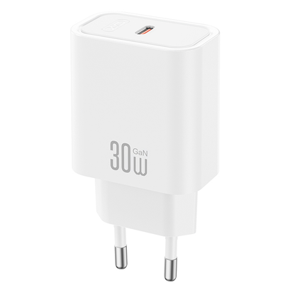Omrežni polnilec XO Design CE41, 30W, 3A, 1 x USB-C, bel