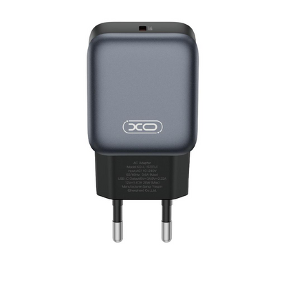 Polnilnik omrežja XO Design L153, 20W, 3A, 1 x USB-C, Črn