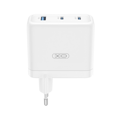 Polnilnik omrežja XO Design CE35, 100W, 5A, 1 x USB-A - 2 x USB-C, Bel