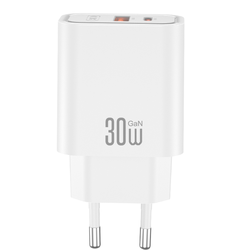 XO Design CE42 Network Charger, 30W, 3A, 1 x USB-A - 1 x USB-C, White