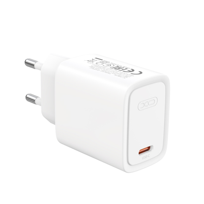 Omrežni polnilnik XO Design CE53, 30 W, 3 A, 1 × USB-C, bel